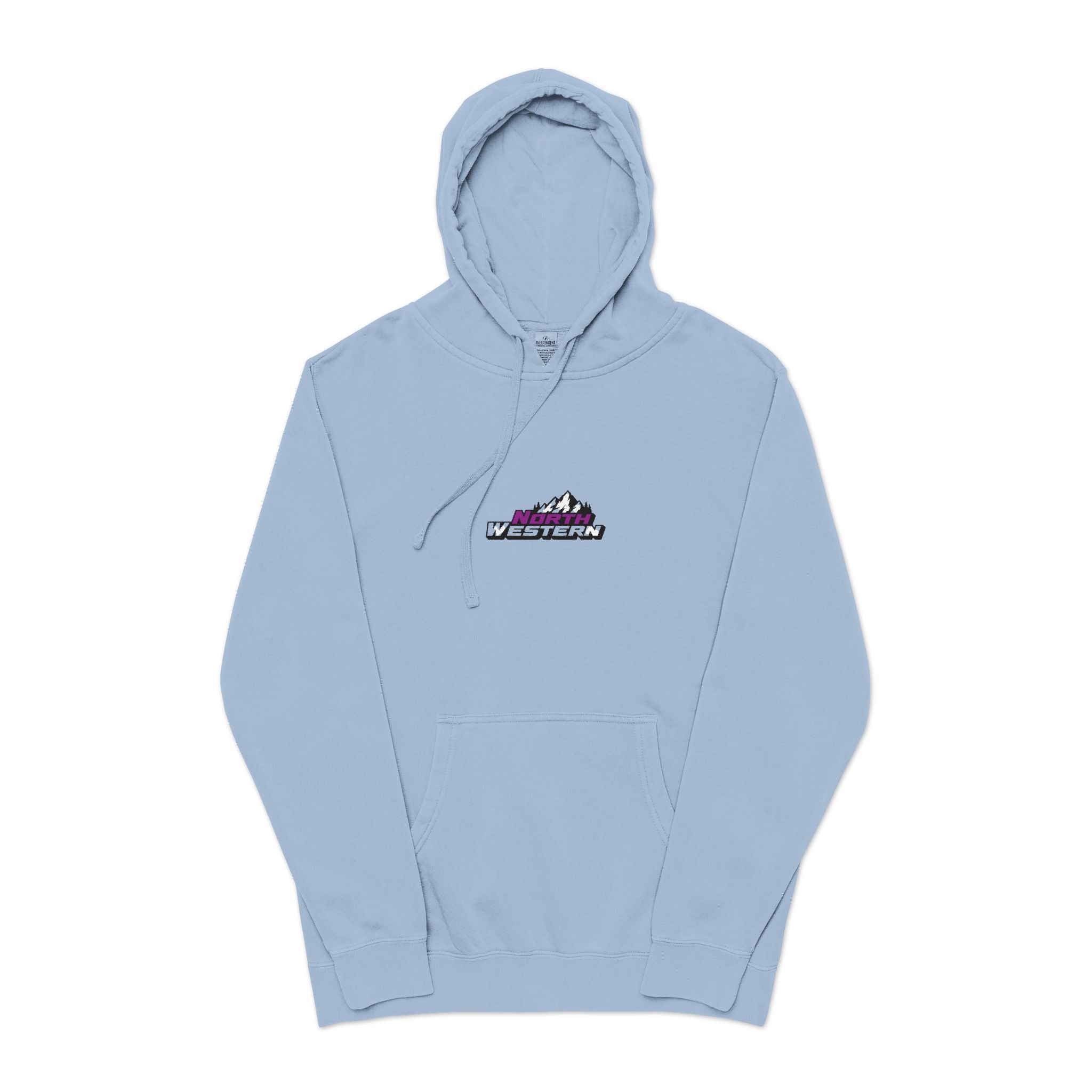 Mountain Logo Pigment-Dyed Hoodie — Vintage Outdoor Crew Pullover