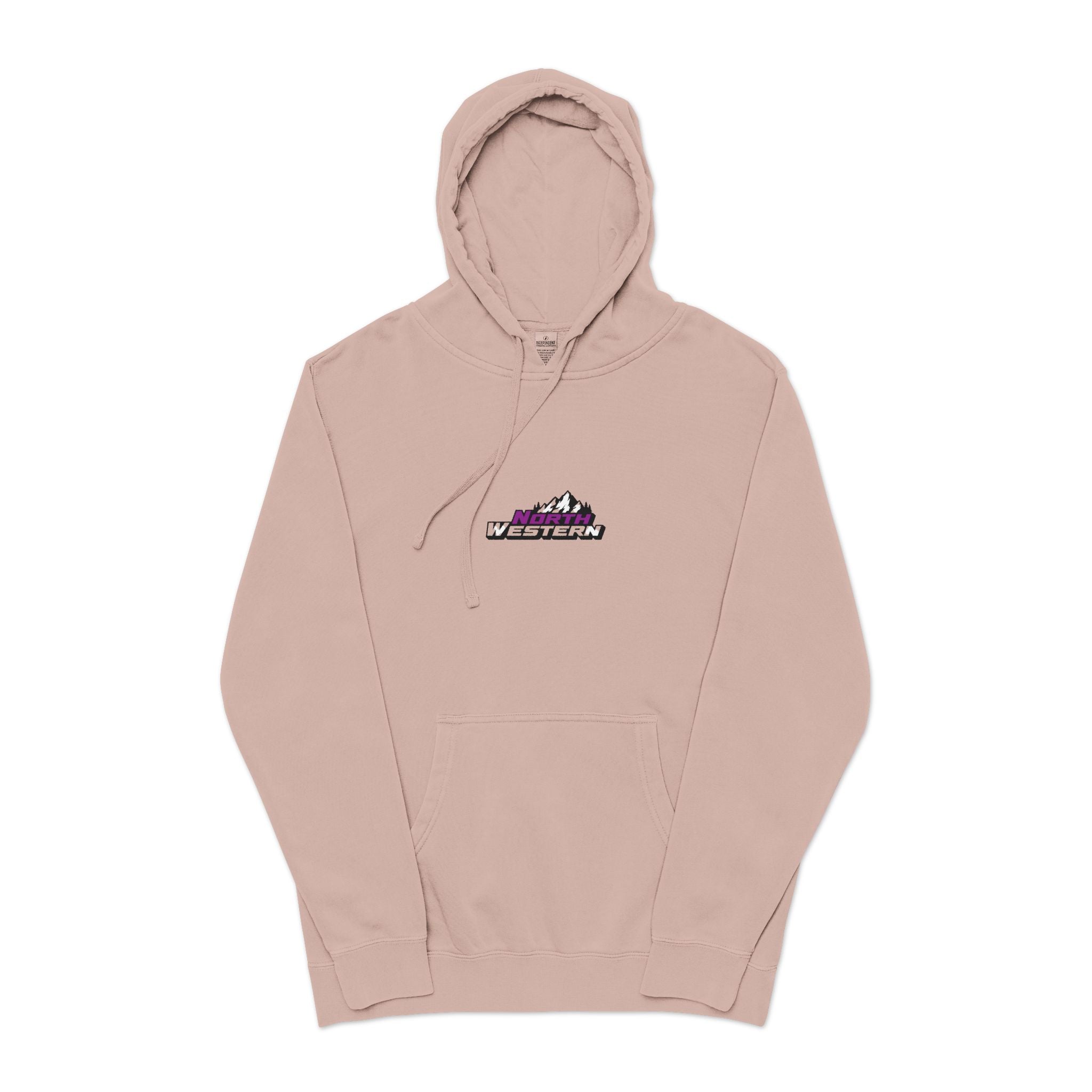 Mountain Logo Pigment-Dyed Hoodie — Vintage Outdoor Crew Pullover
