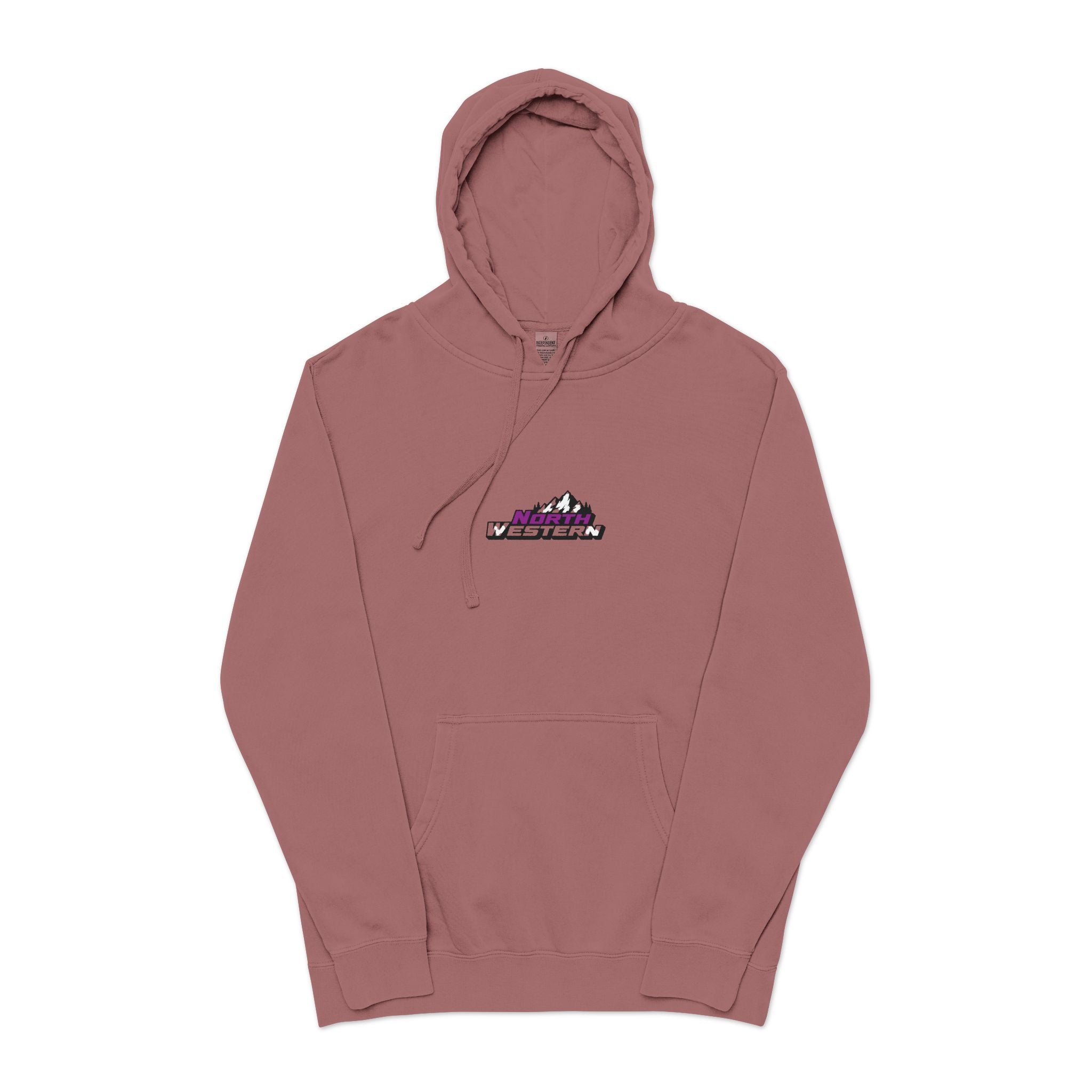 Mountain Logo Pigment-Dyed Hoodie — Vintage Outdoor Crew Pullover