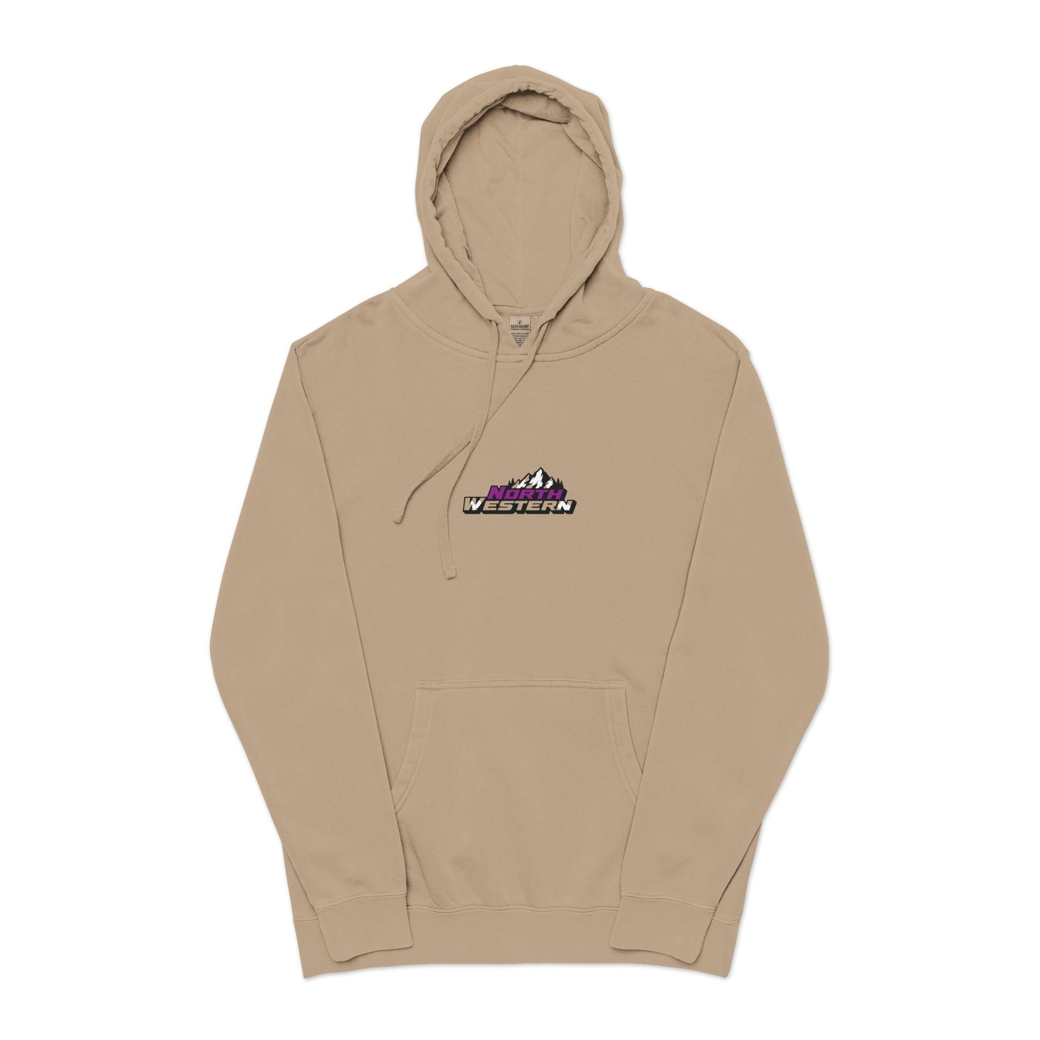 Mountain Logo Pigment-Dyed Hoodie — Vintage Outdoor Crew Pullover