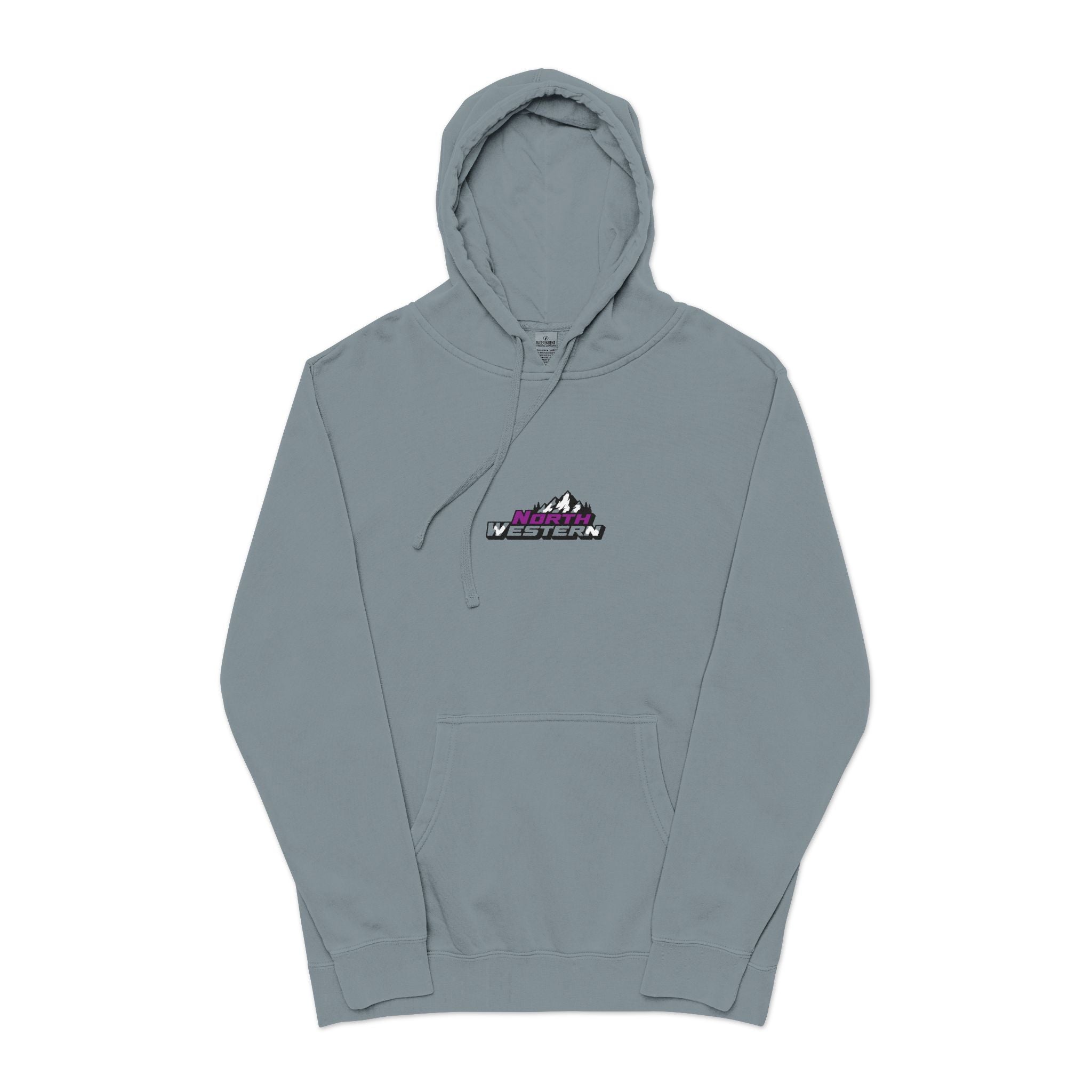 Mountain Logo Pigment-Dyed Hoodie — Vintage Outdoor Crew Pullover