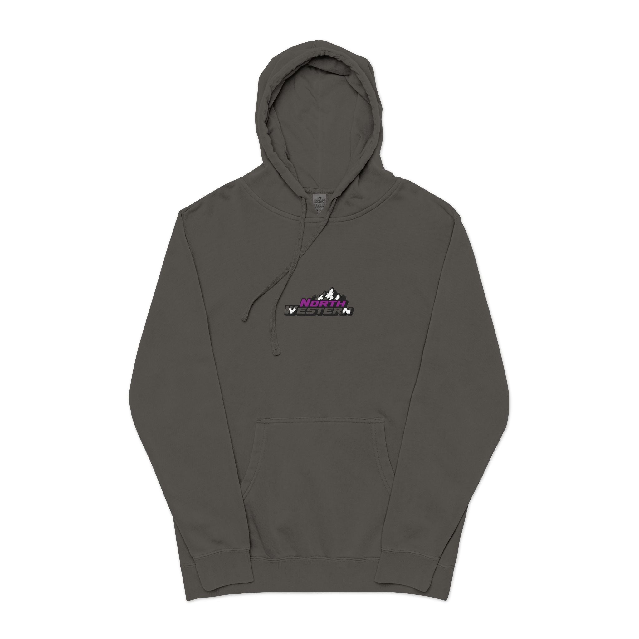 Mountain Logo Pigment-Dyed Hoodie — Vintage Outdoor Crew Pullover