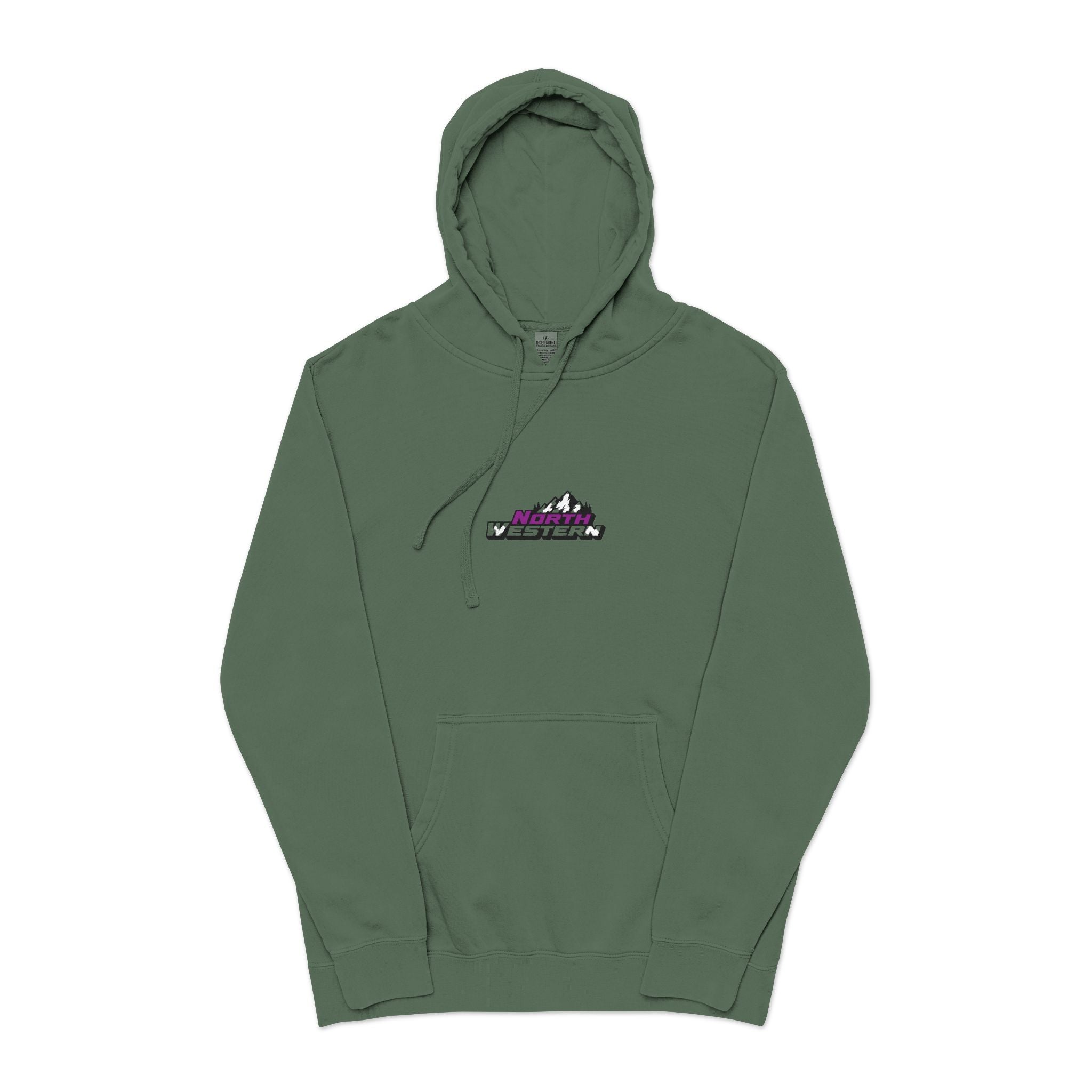 Mountain Logo Pigment-Dyed Hoodie — Vintage Outdoor Crew Pullover