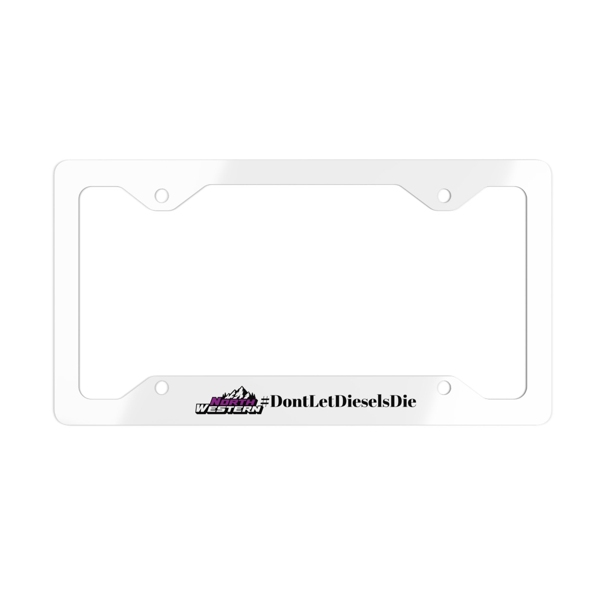 Chrome Metal License Plate Frame — "DontLetDieselsDie" Logo Accent